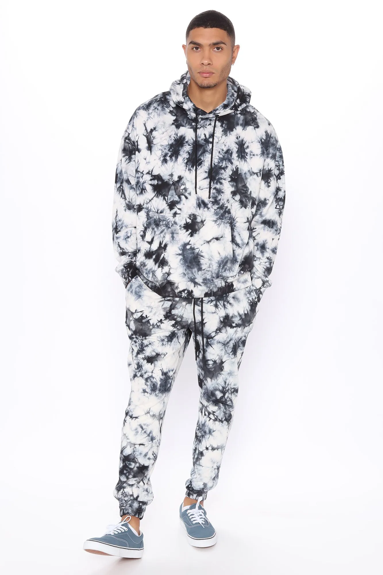 Alix Tie Dye Jogger - White/Black