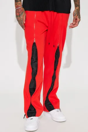 All In The Zippers Tyson Straight Sweatpant - Red