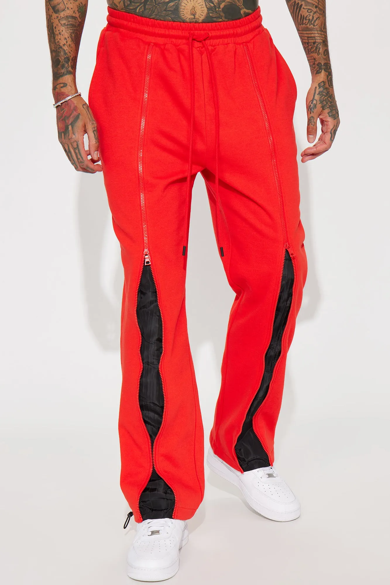 All In The Zippers Tyson Straight Sweatpant - Red