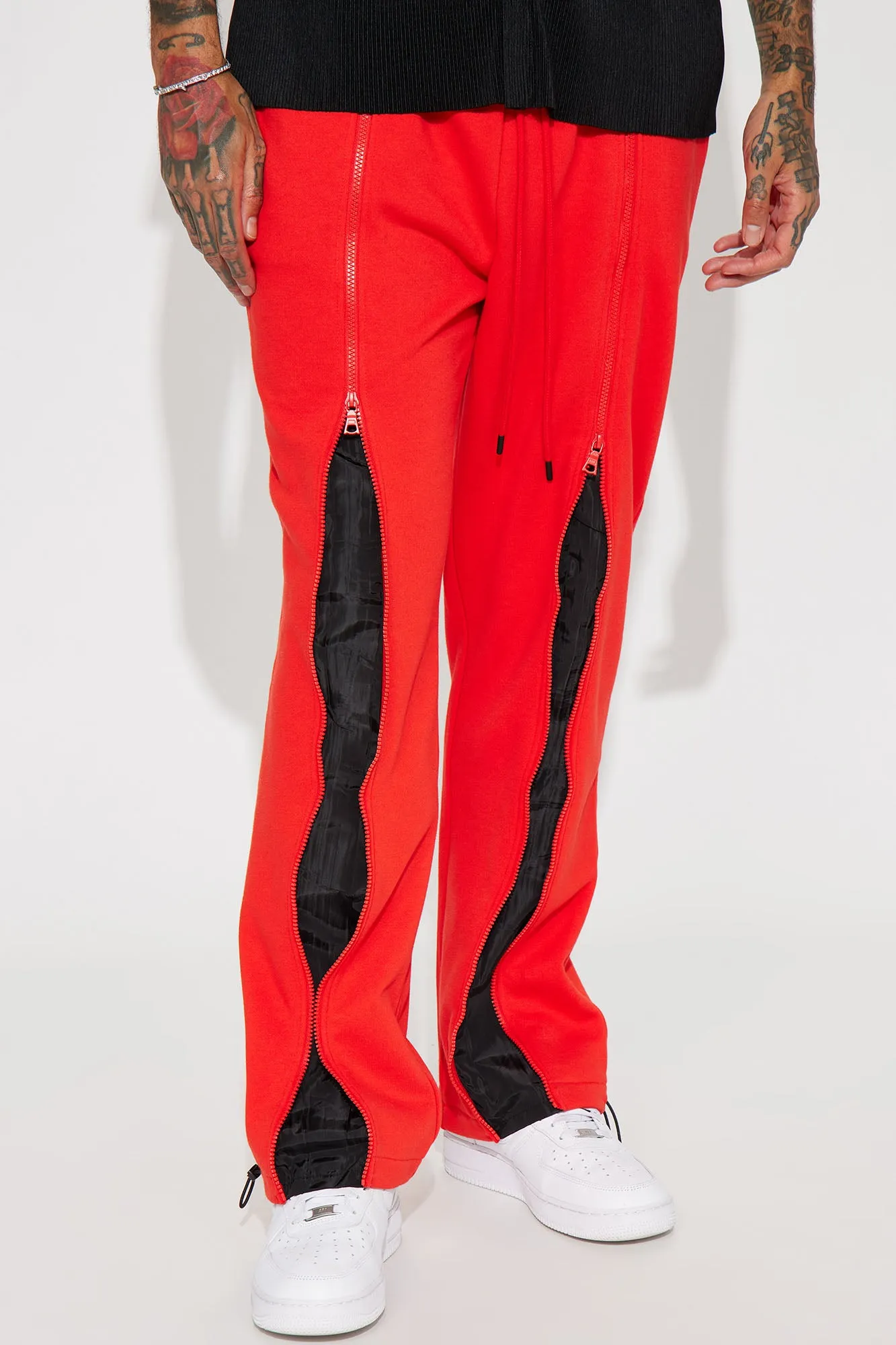 All In The Zippers Tyson Straight Sweatpant - Red