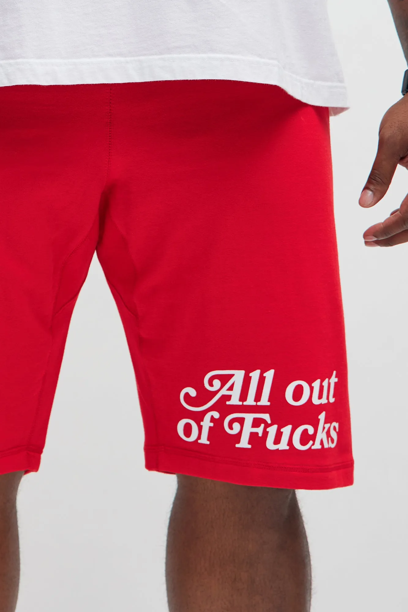 All Out Of Fucks Sweatshorts - Red