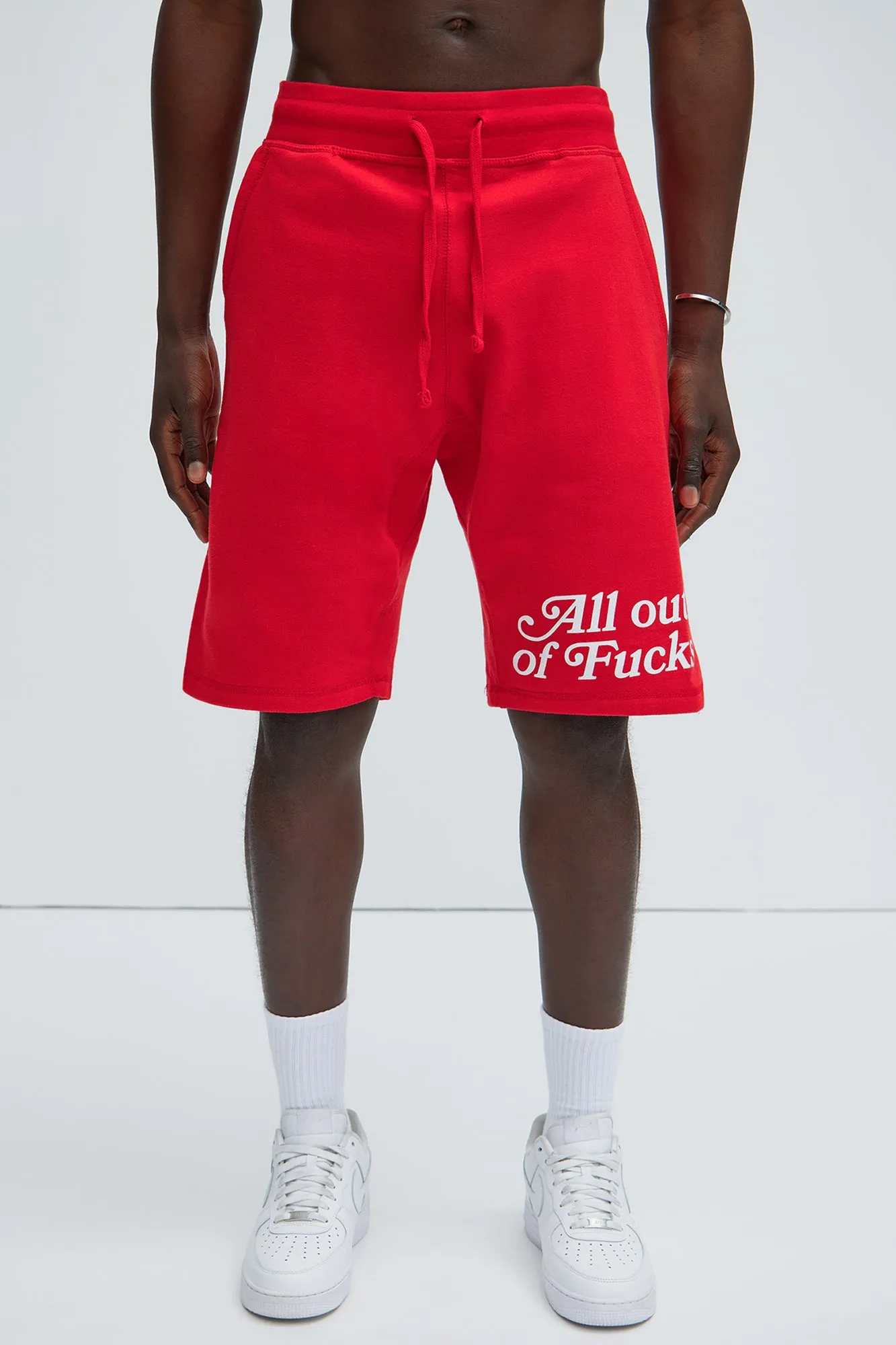 All Out Of Fucks Sweatshorts - Red