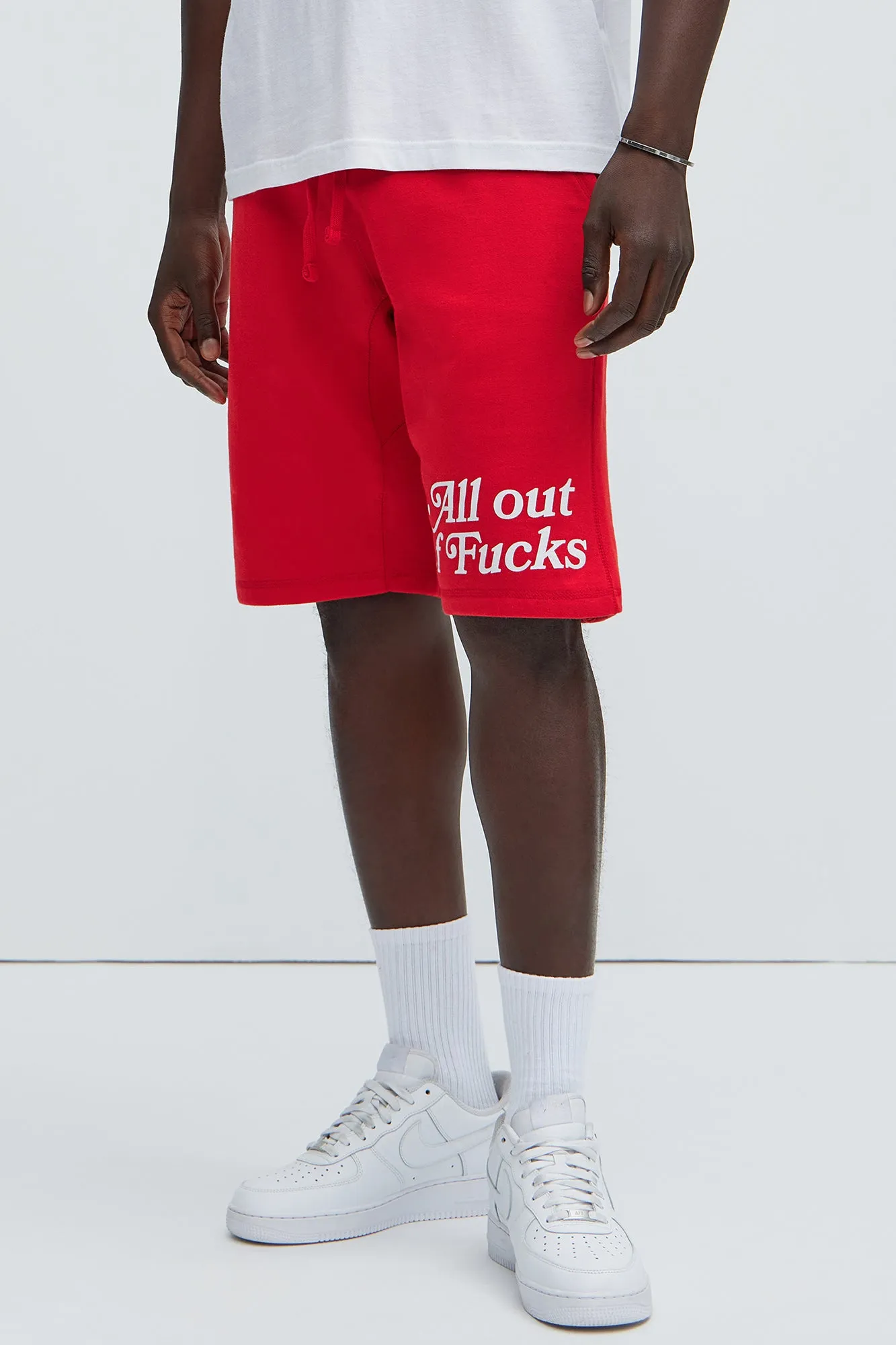 All Out Of Fucks Sweatshorts - Red