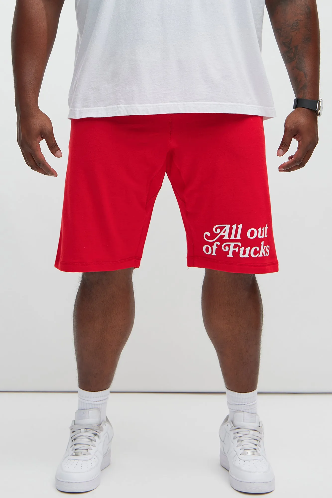 All Out Of Fucks Sweatshorts - Red