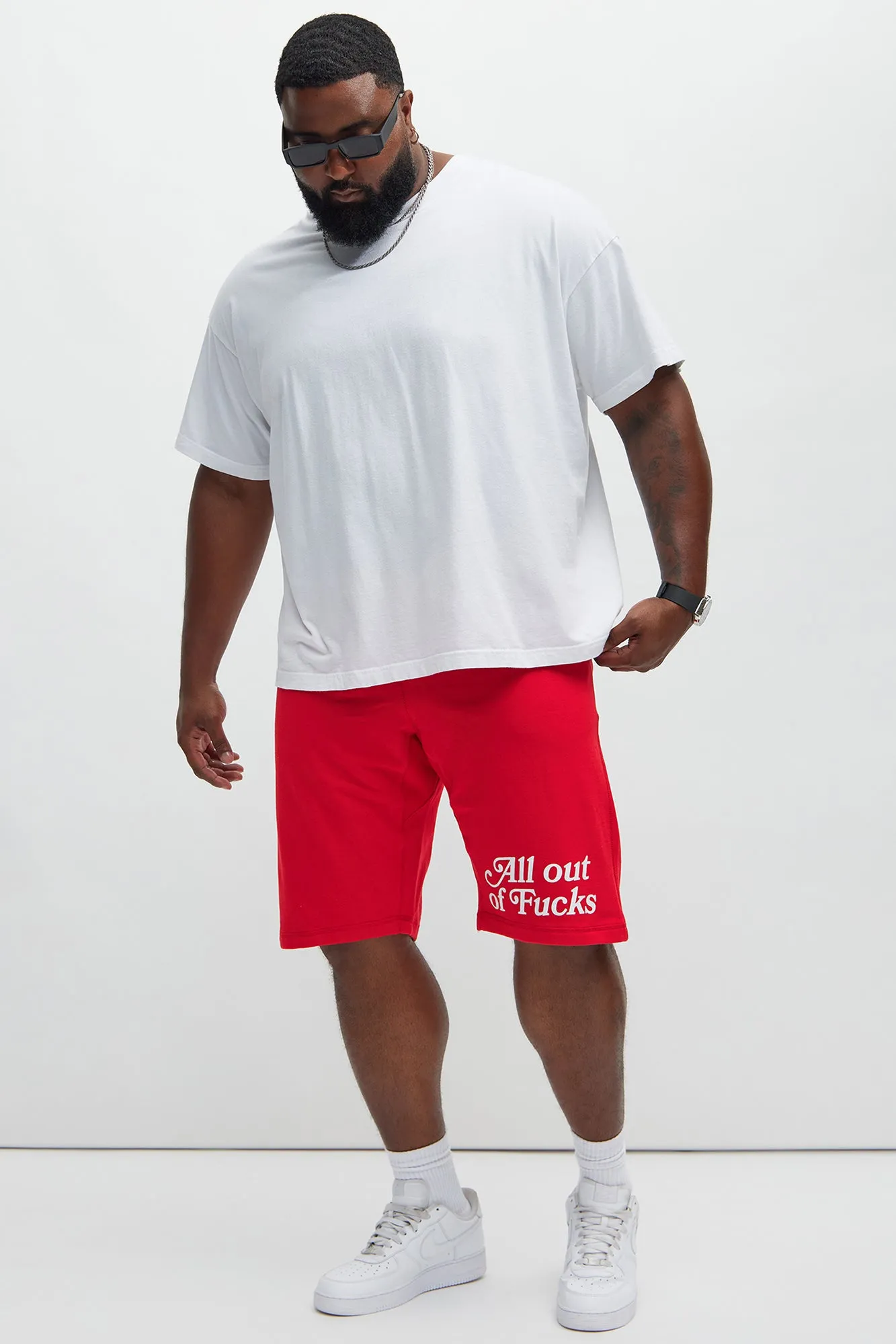 All Out Of Fucks Sweatshorts - Red