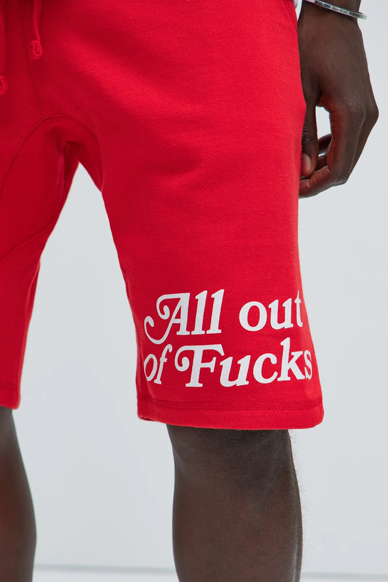 All Out Of Fucks Sweatshorts - Red