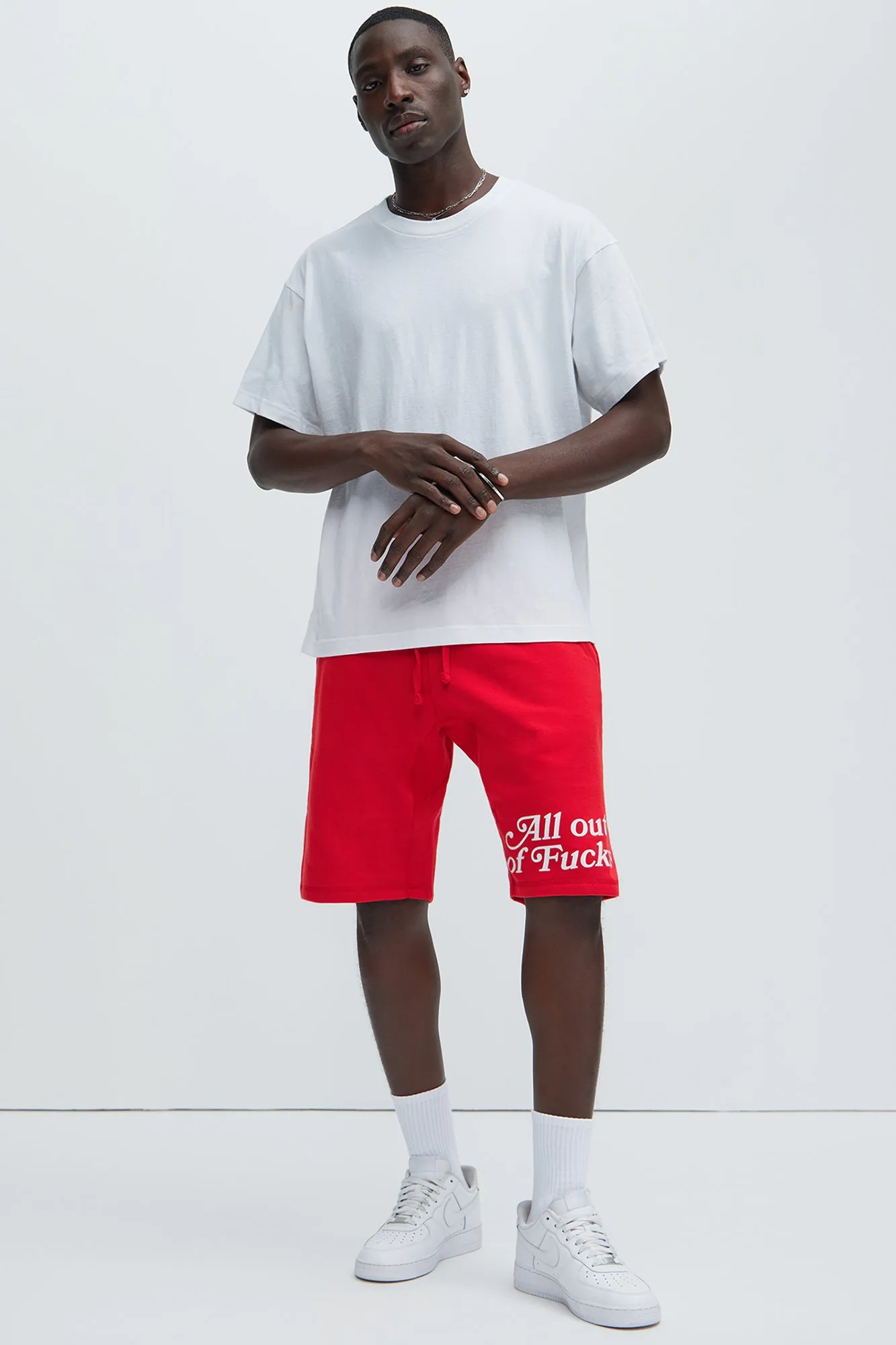 All Out Of Fucks Sweatshorts - Red