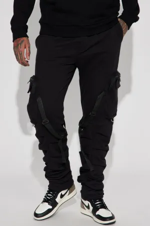 Arrange The Time Cargo Pants - Black