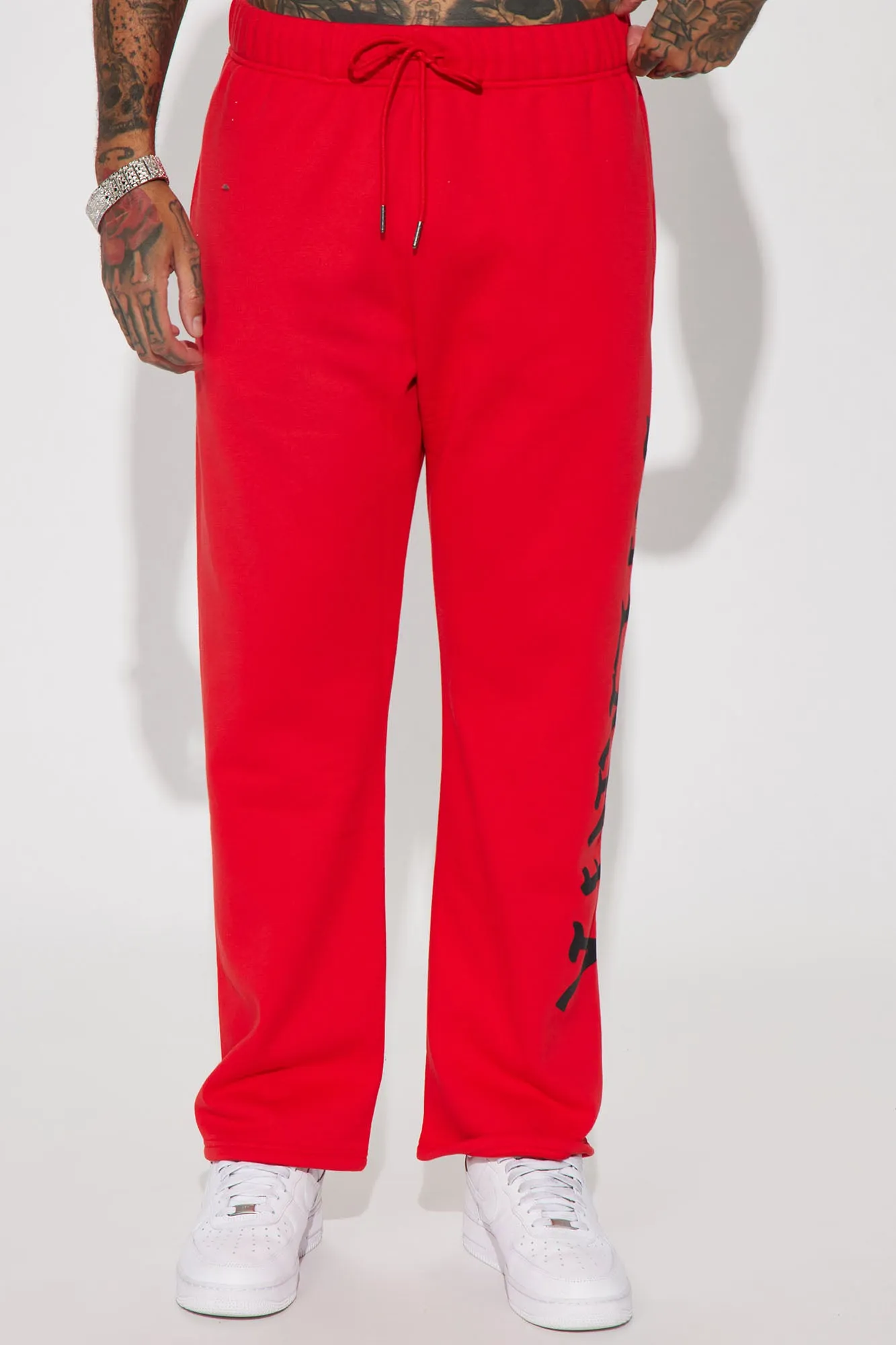 ATL Script Straight Sweatpant - Red