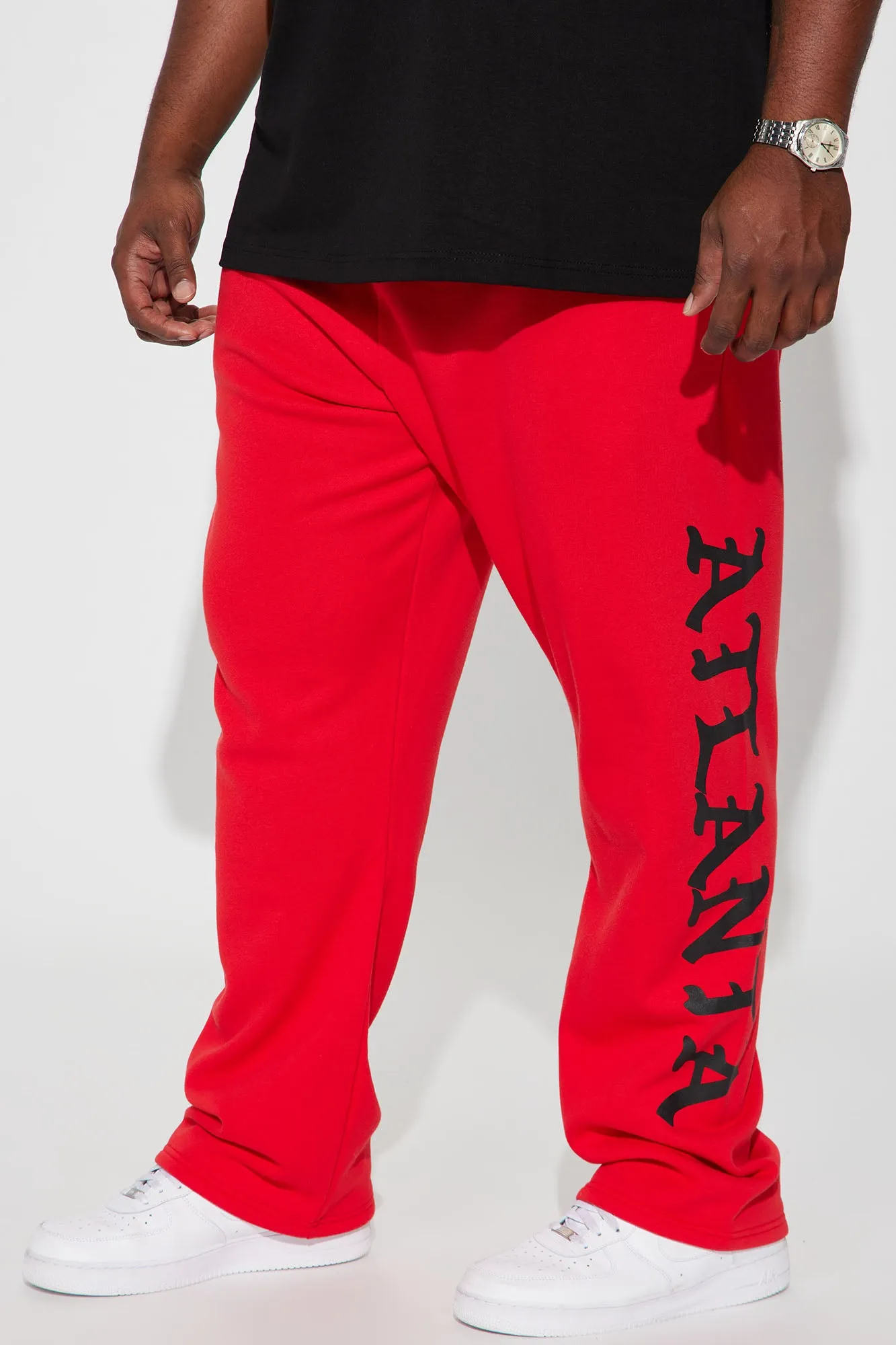 ATL Script Straight Sweatpant - Red