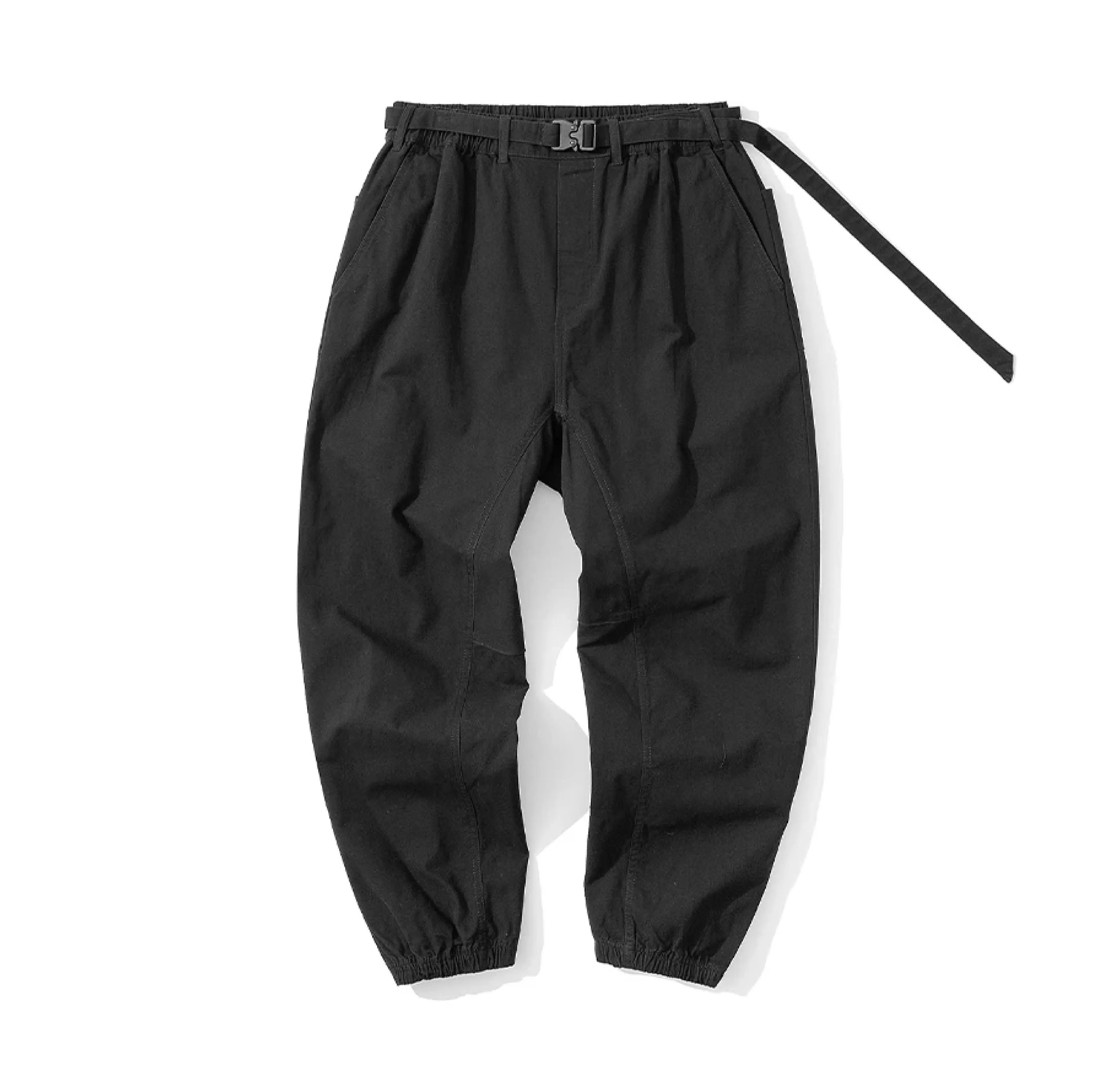 Belted Woven Utility Joggers