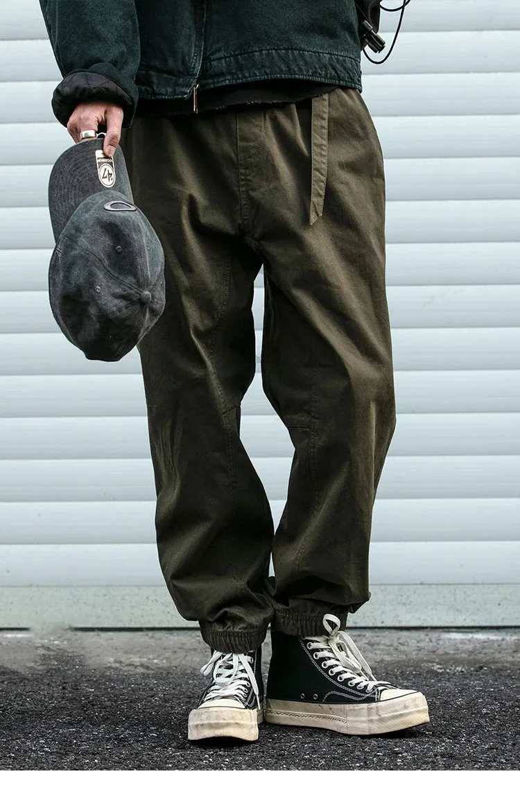 Belted Woven Utility Joggers