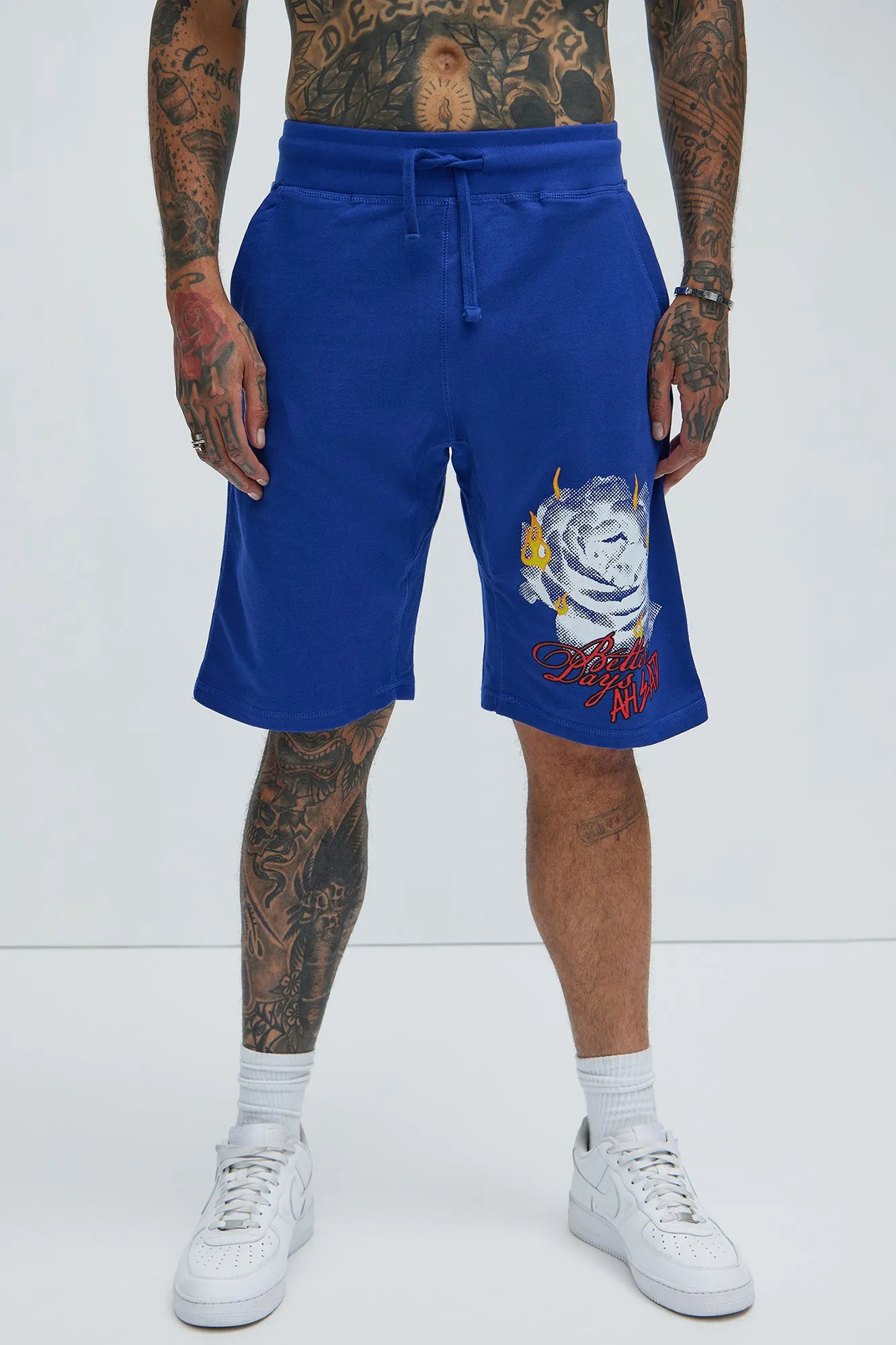 Better Days Blooming Sweatshorts - Royal