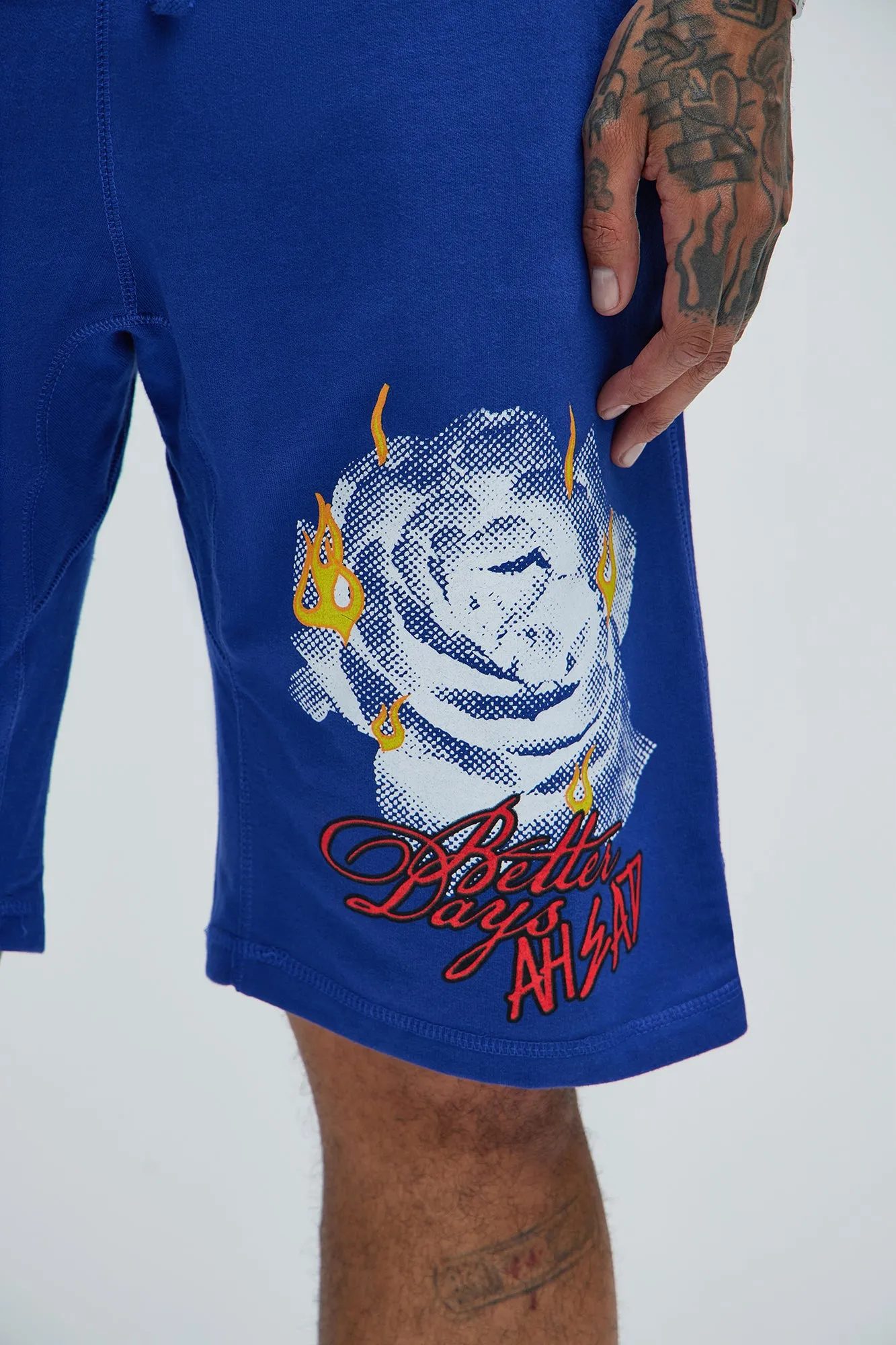 Better Days Blooming Sweatshorts - Royal