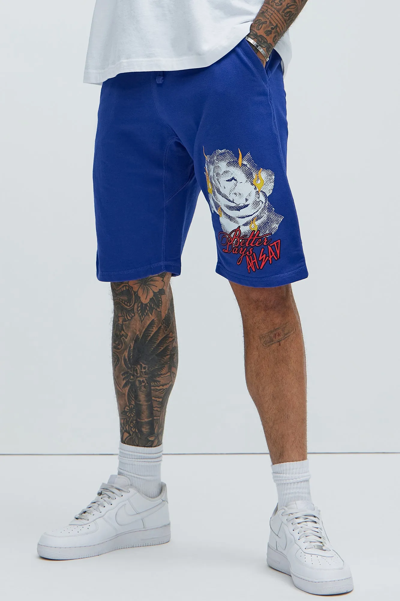 Better Days Blooming Sweatshorts - Royal