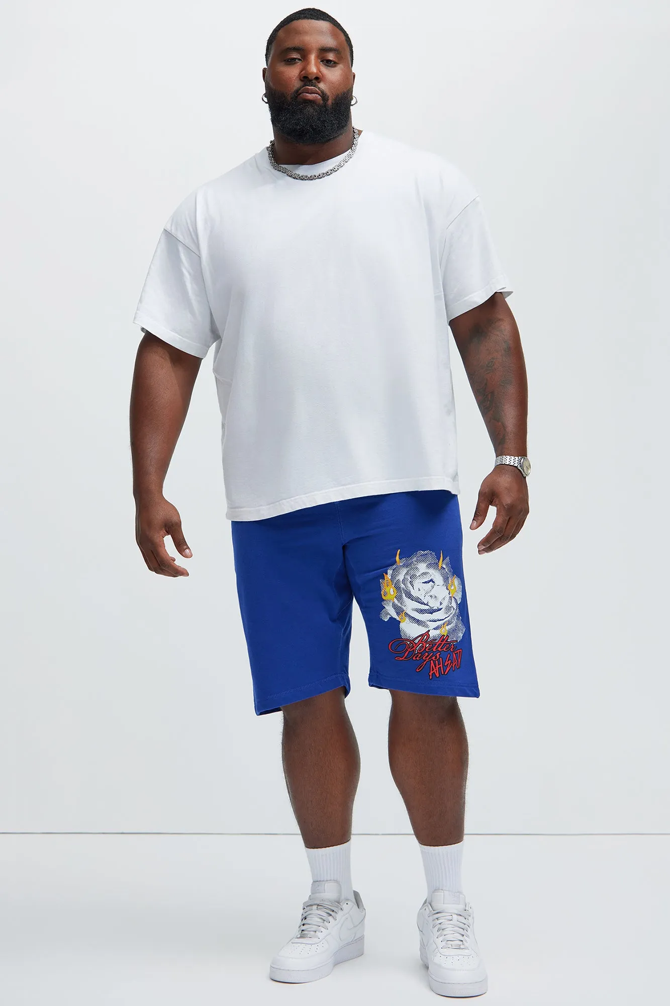 Better Days Blooming Sweatshorts - Royal