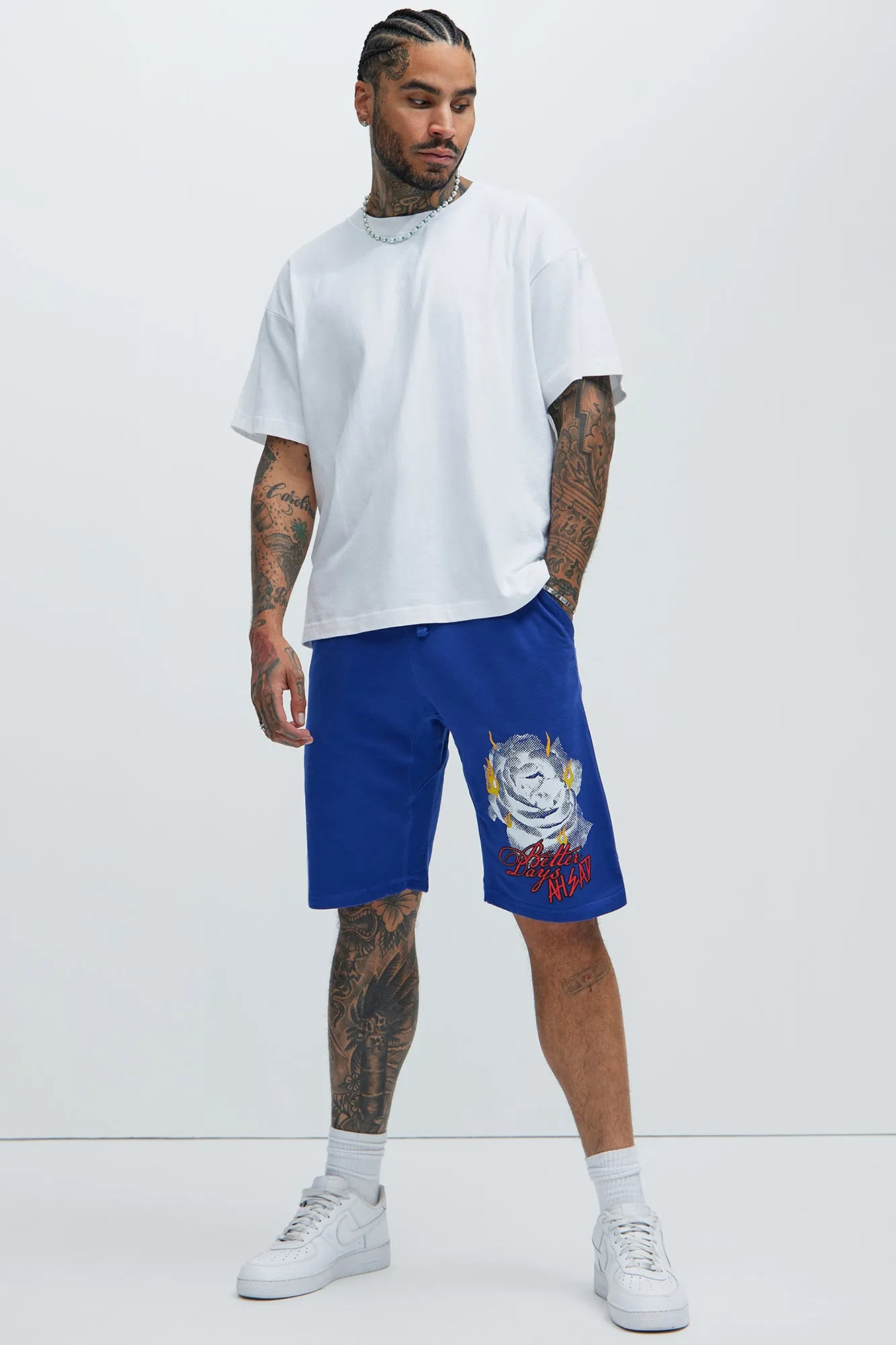 Better Days Blooming Sweatshorts - Royal