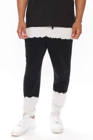 Black Bleach Dip Sweatpants - Black/combo