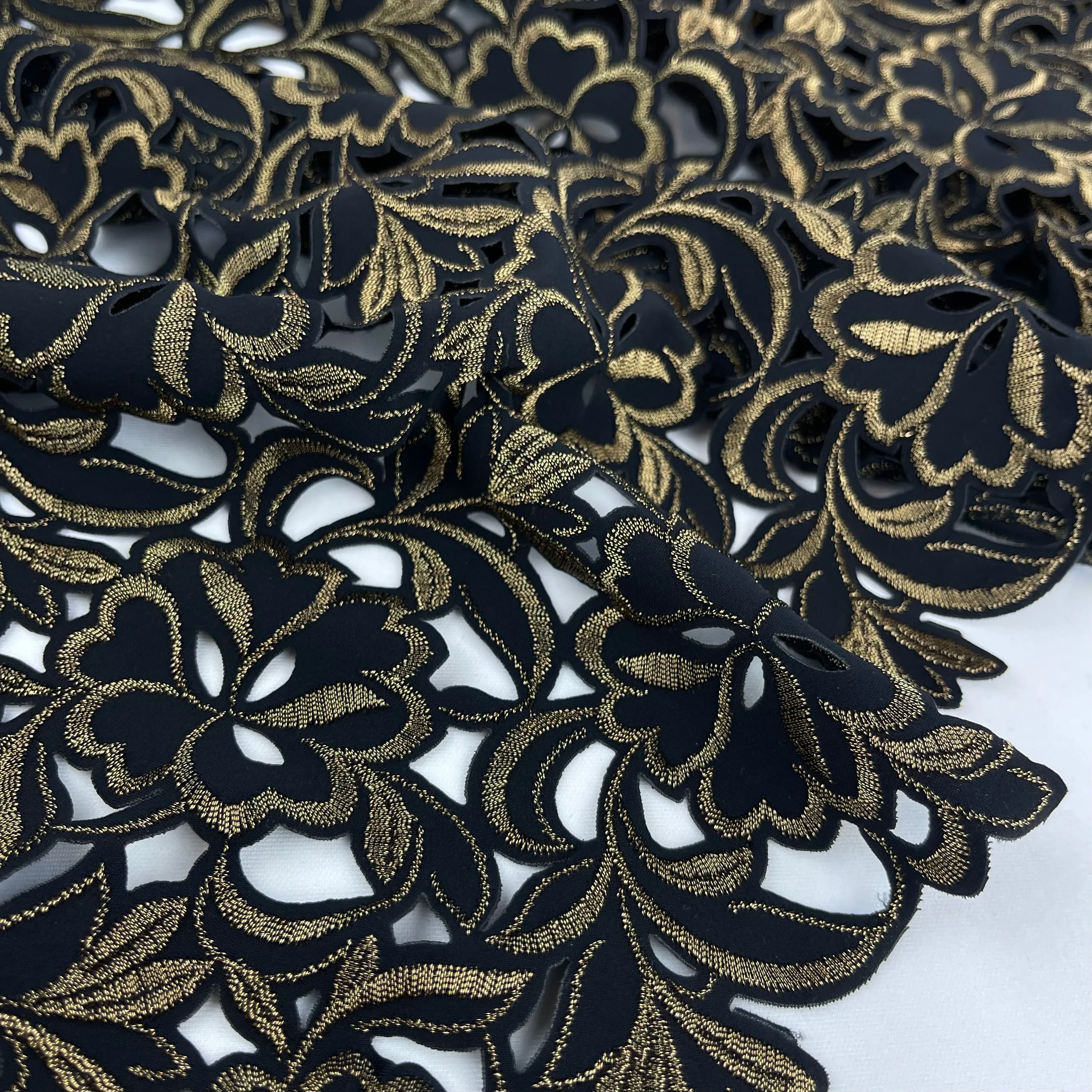 Bronze Embroidered Spandex