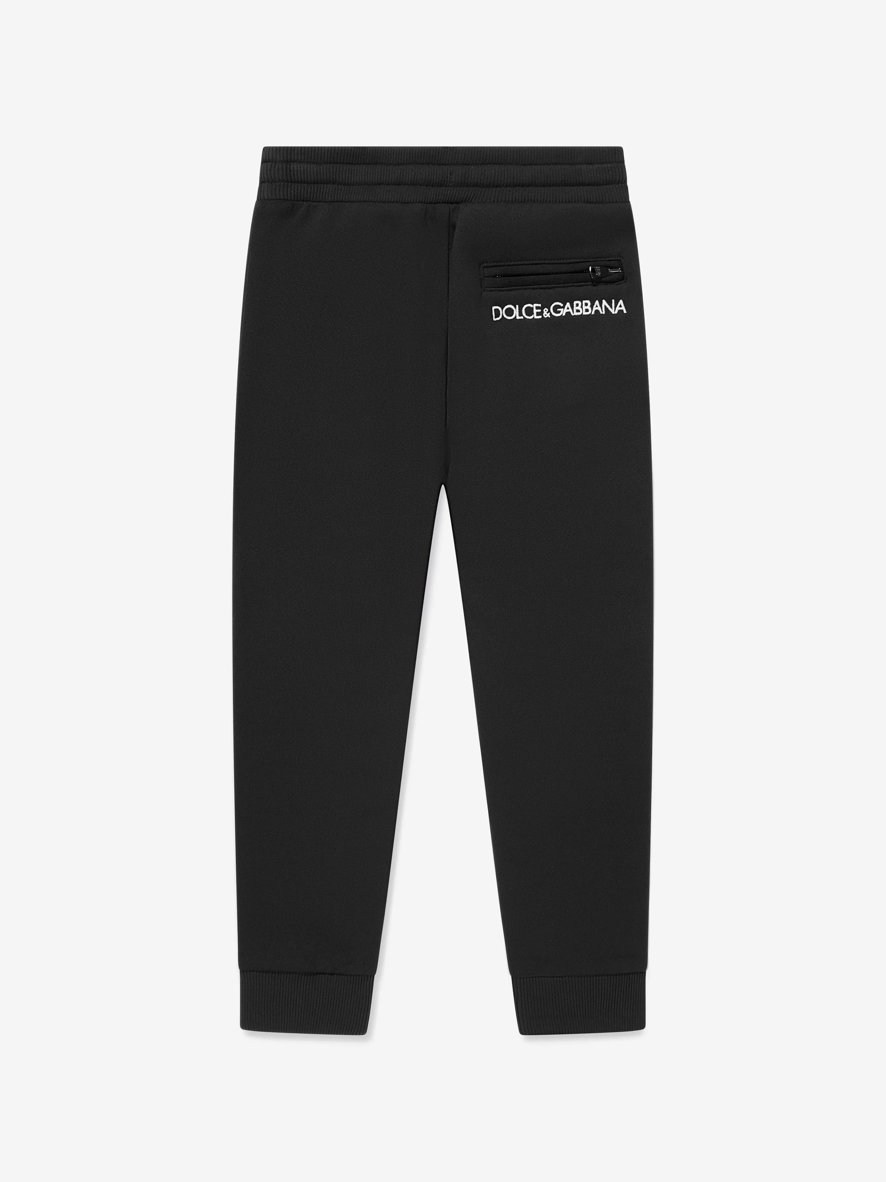 Dolce & Gabbana Boys Branded Joggers in Black