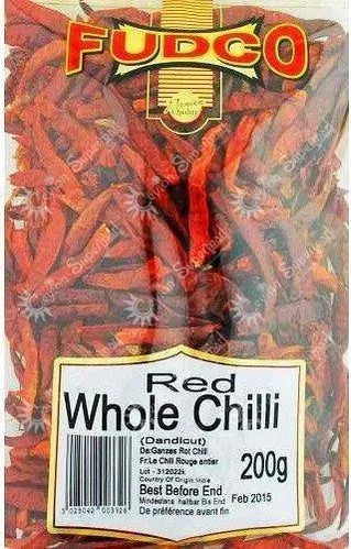 Fudco Whole Dried Red Chillies, 200g