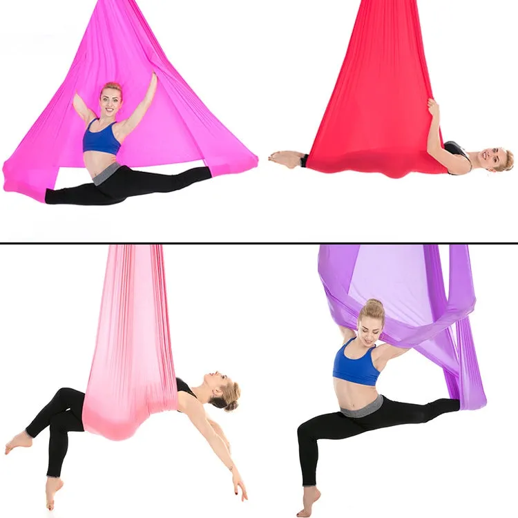 Indoor Anti-gravity Yoga Knot-free Aerial Yoga Hammock with Buckle / Extension Strap, Size: 400x280cm(Black)