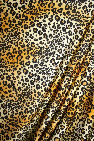 Leopard Print Satin Spandex Fabric Sample