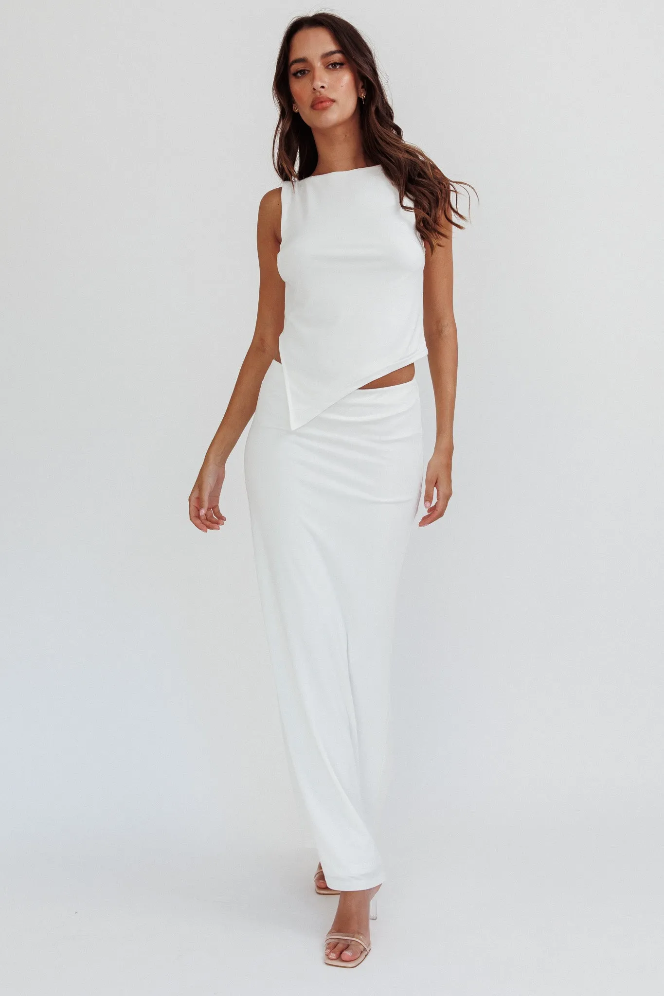 Palos Verdes Asymmetrical Hem Top Off White