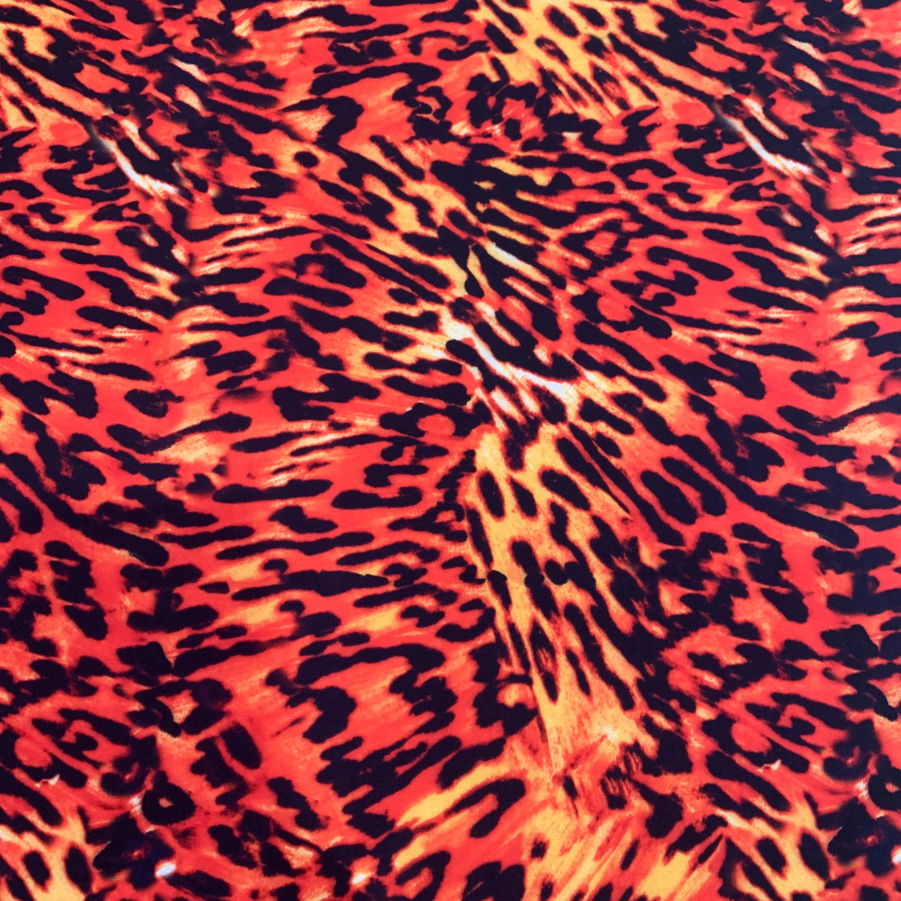 Safari Printed Polyester Spandex - Orange