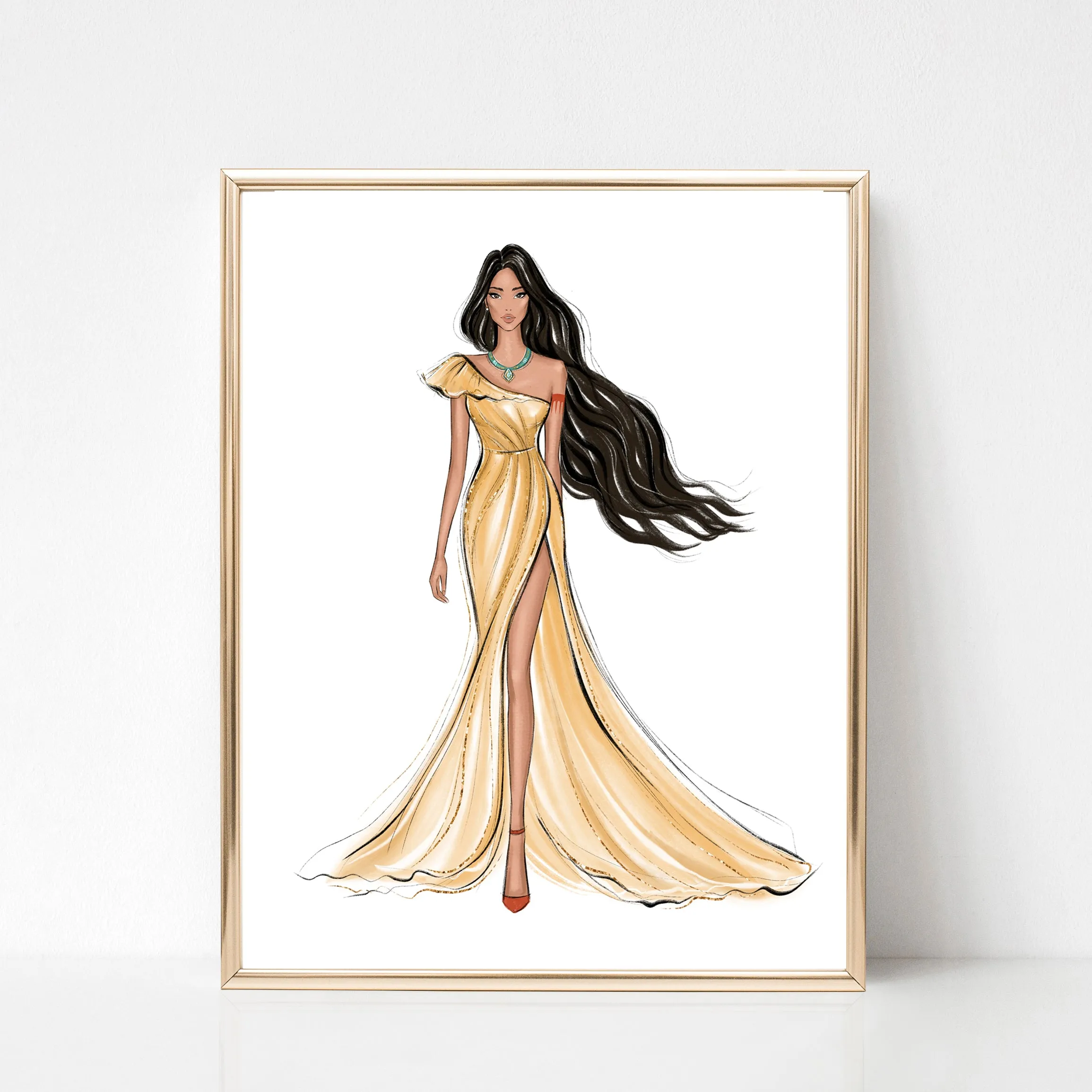 SET OF 12 ART PRINTS All Princesses fashion illustrations