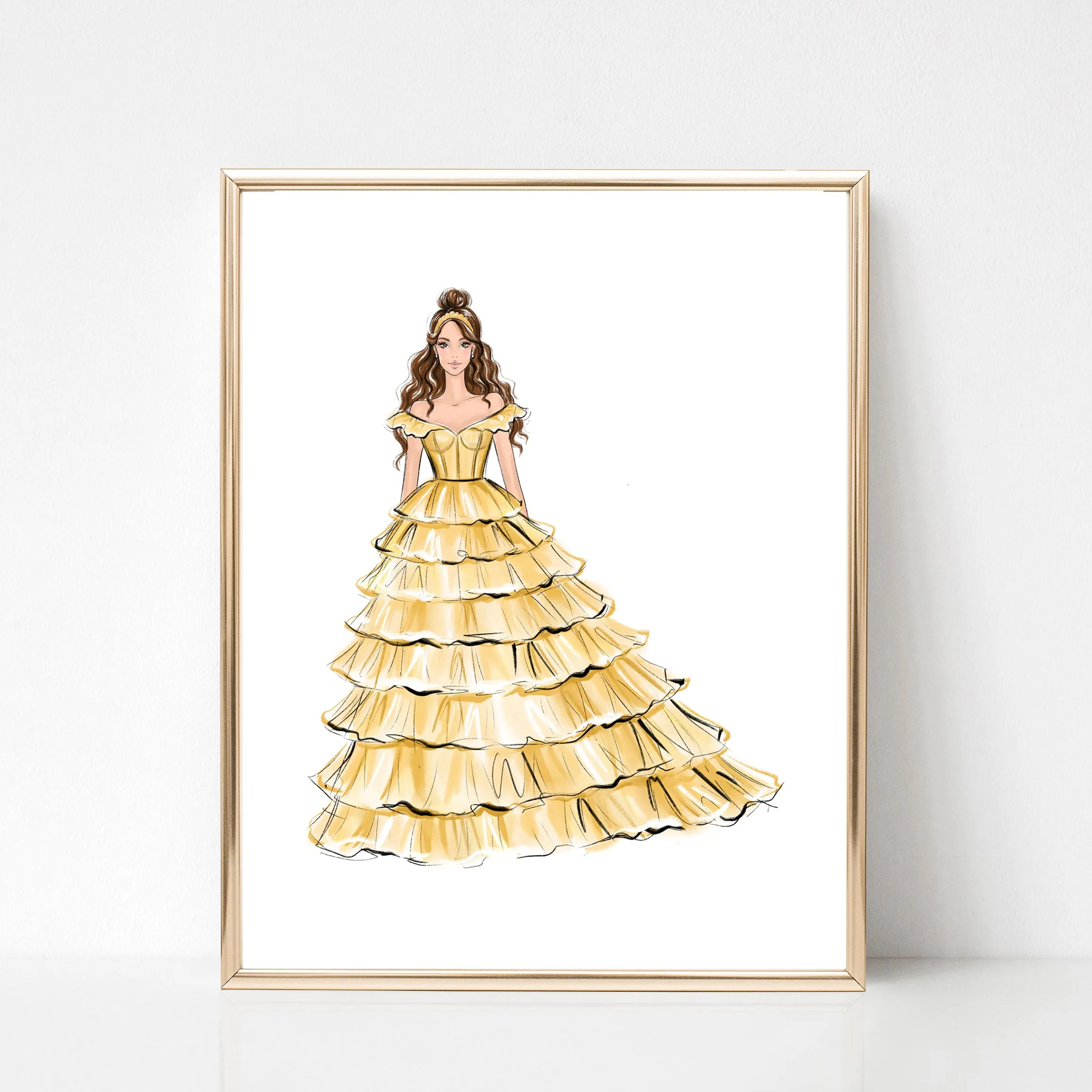 SET OF 12 ART PRINTS All Princesses fashion illustrations