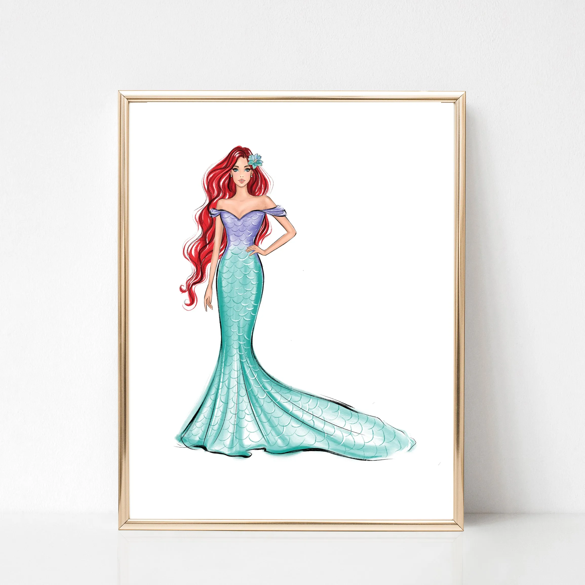 SET OF 12 ART PRINTS All Princesses fashion illustrations