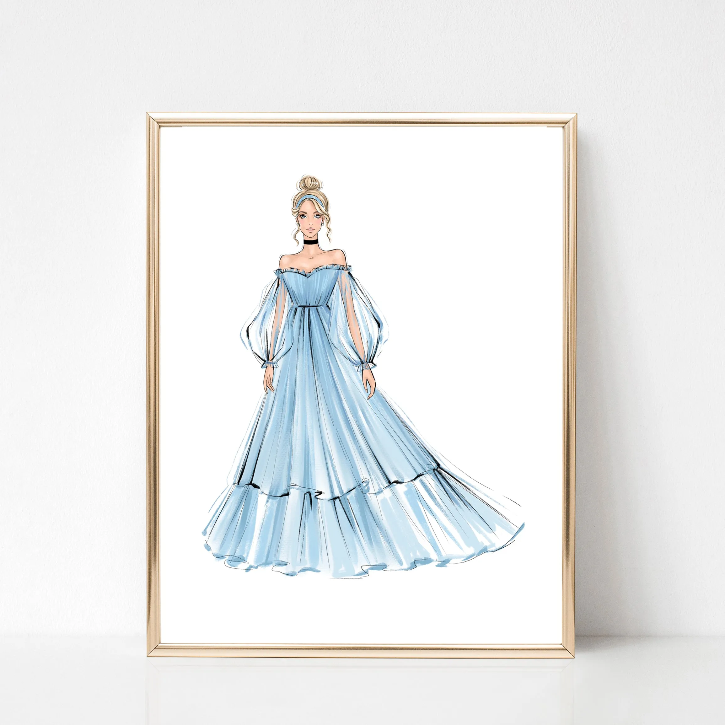 SET OF 12 ART PRINTS All Princesses fashion illustrations