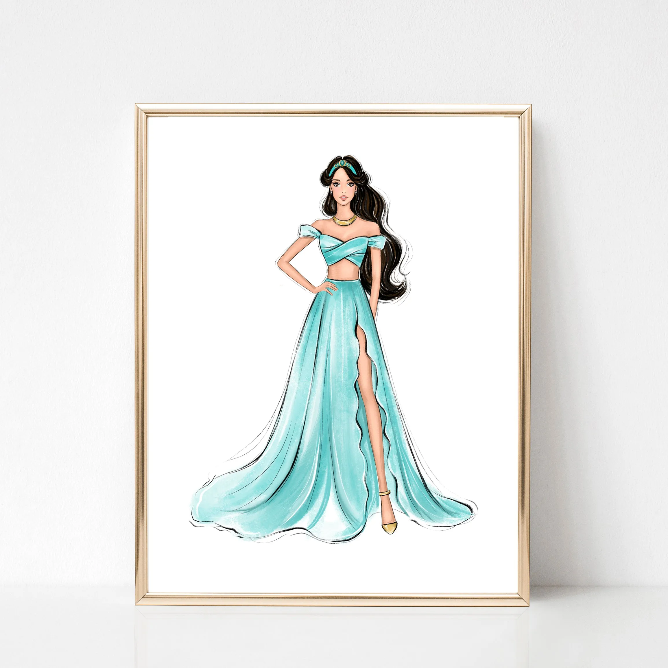 SET OF 12 ART PRINTS All Princesses fashion illustrations