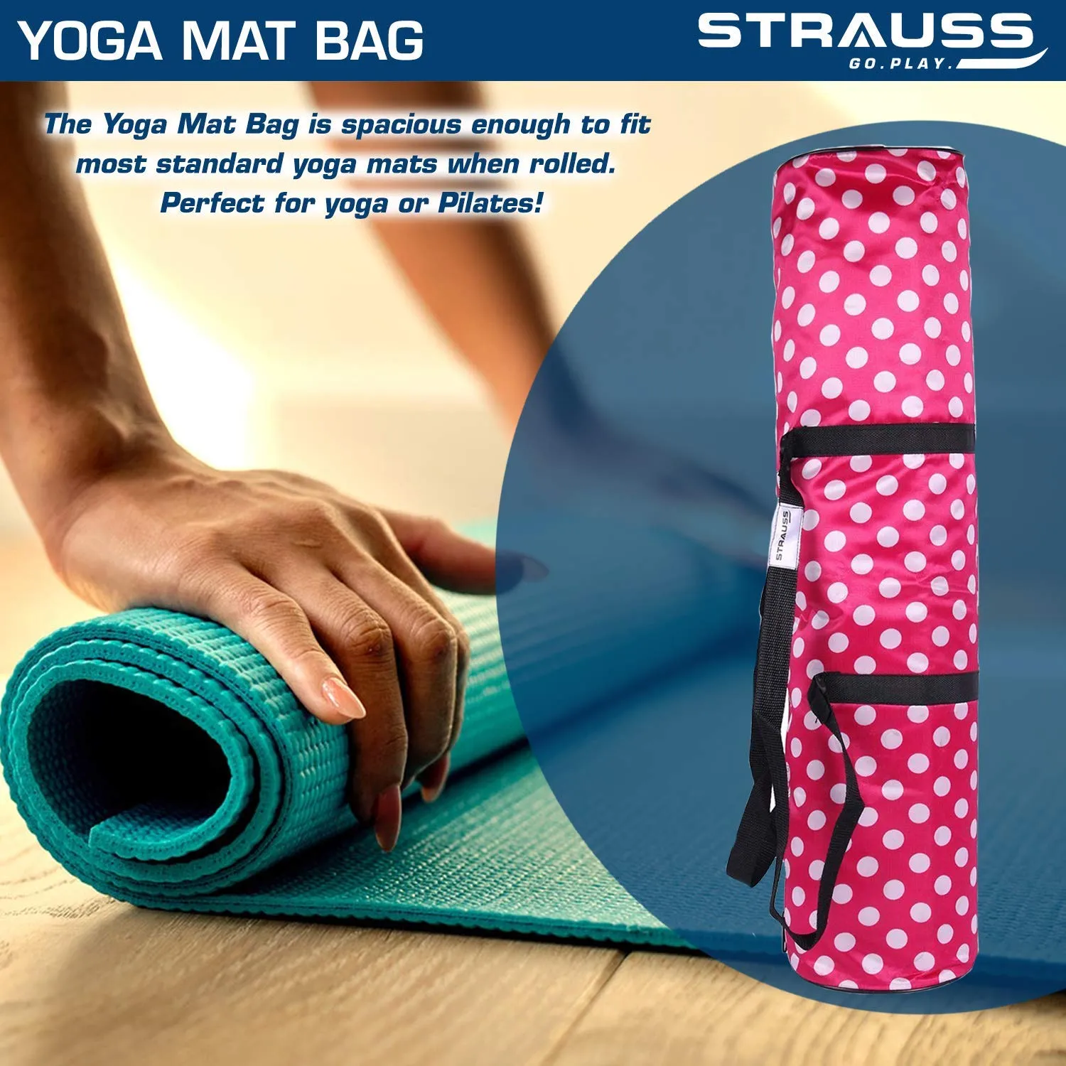 Strauss Yoga Mat 6mm (Purple Floral) and Yoga Block (Purple)