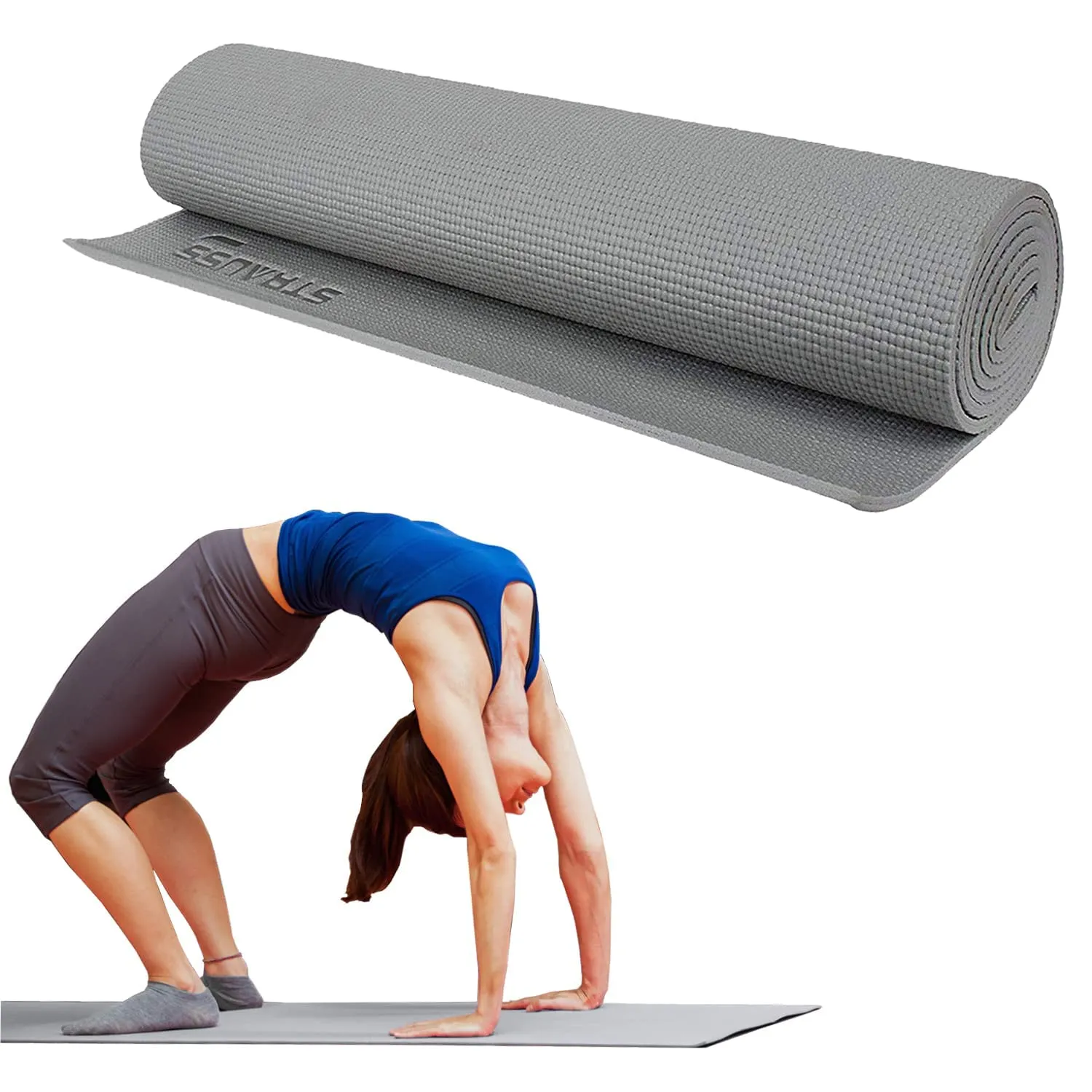 Strauss Yoga Mat, 8 mm (Grey)