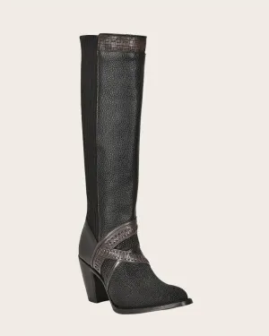 Tall black stingray boot