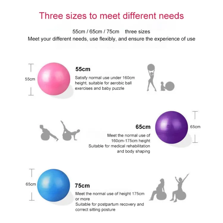 Thickening Explosion-proof Big Yoga Ball Sport Fitness Ball Environmental Pregnant Yoga Ball, Diameter: 55cm(Pink)