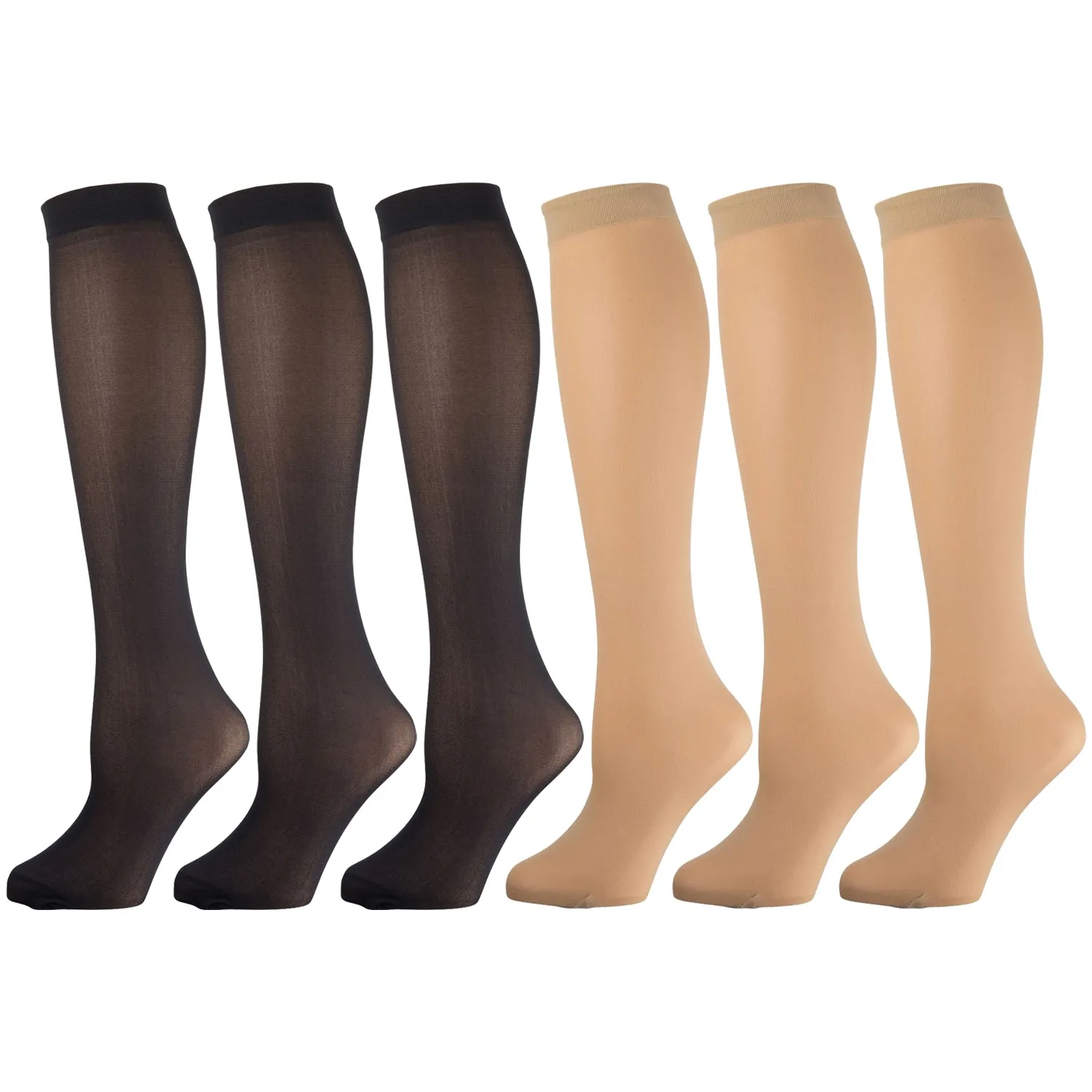 Women's Opaque Stretchy Spandex Knee High Trouser Socks, Size 9-11